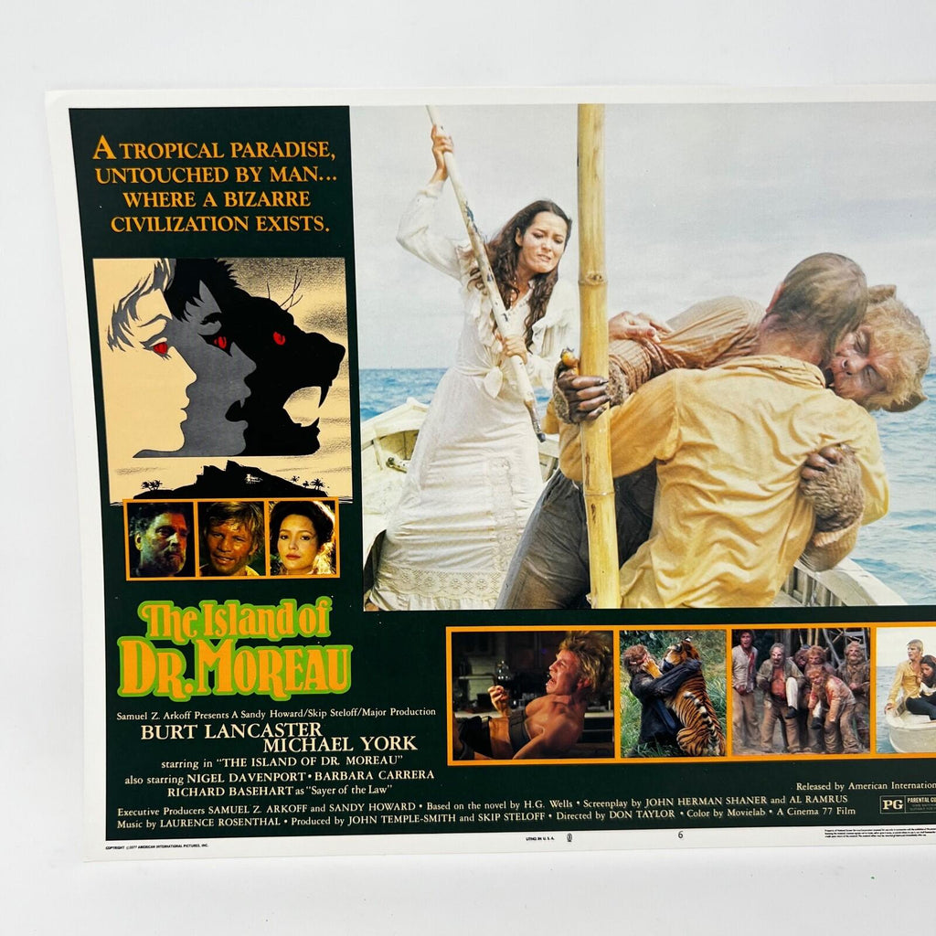 1977 The island of Dr. Moreau Horror Scifi Collectible movie Lobby Card set of 8