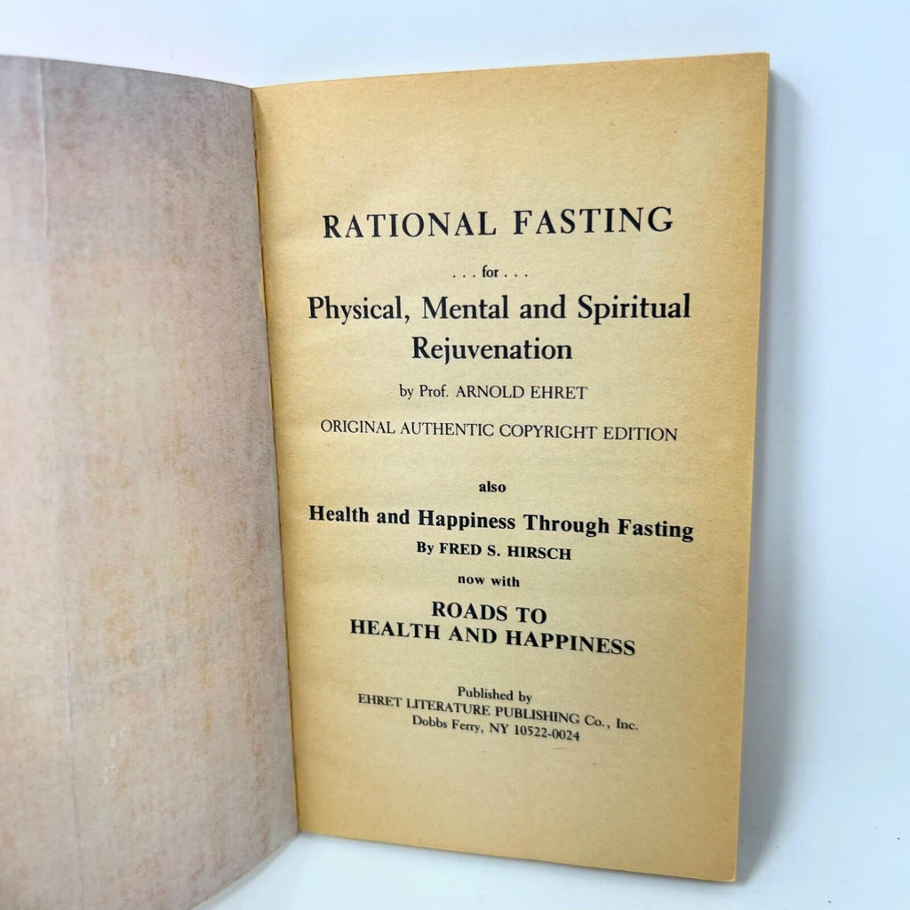 VTG Rational Fasting Arnold Ehret Book Original Physical Mental Spiritual Health