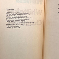 1952 Witness Whittaker Chanbers First Printing Hard Coverbook