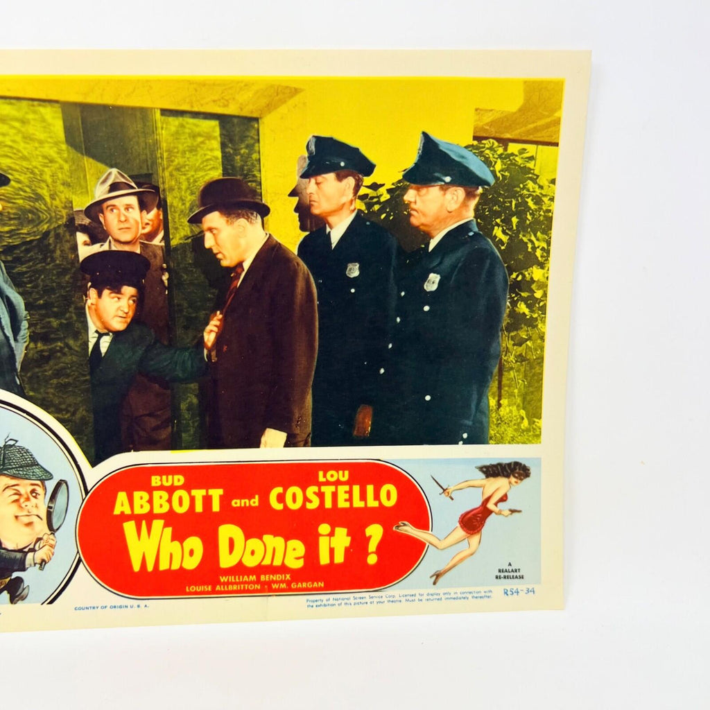 1954 Who Done It Lobby Card Collectible Lobby Card Movie Poster No.2