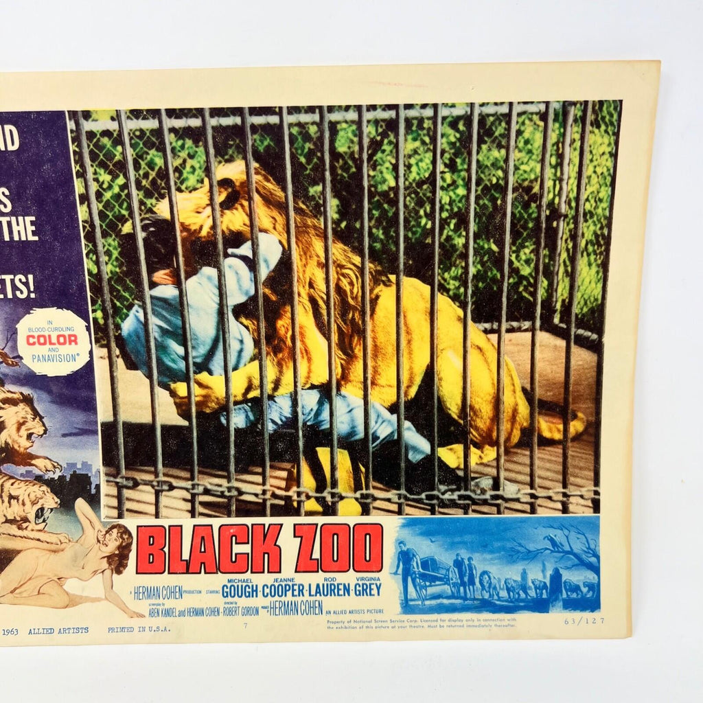 1963 Black Zoo Vintage Movie Lobby Card No.7