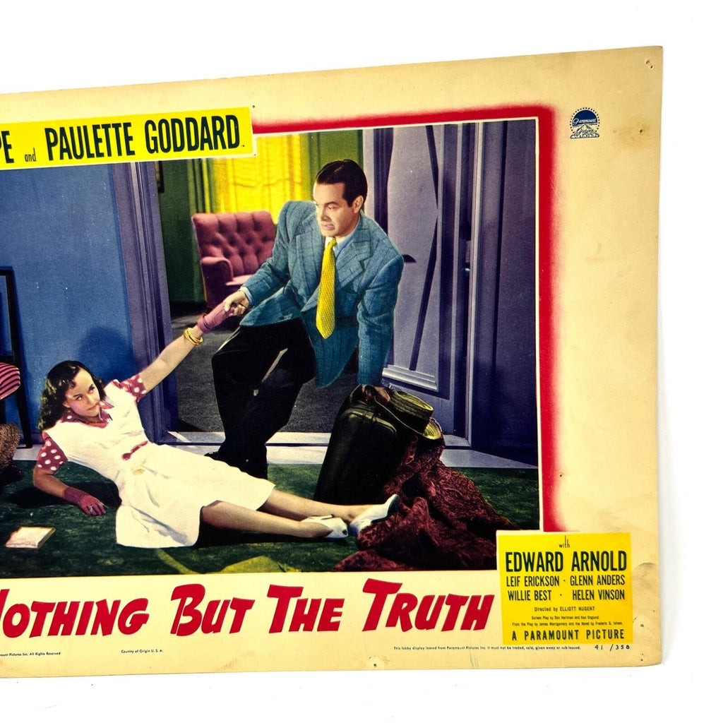 Nothing But The Truth Collectible Movie Lobby Card Bob Hope Paulette Goddard (g)