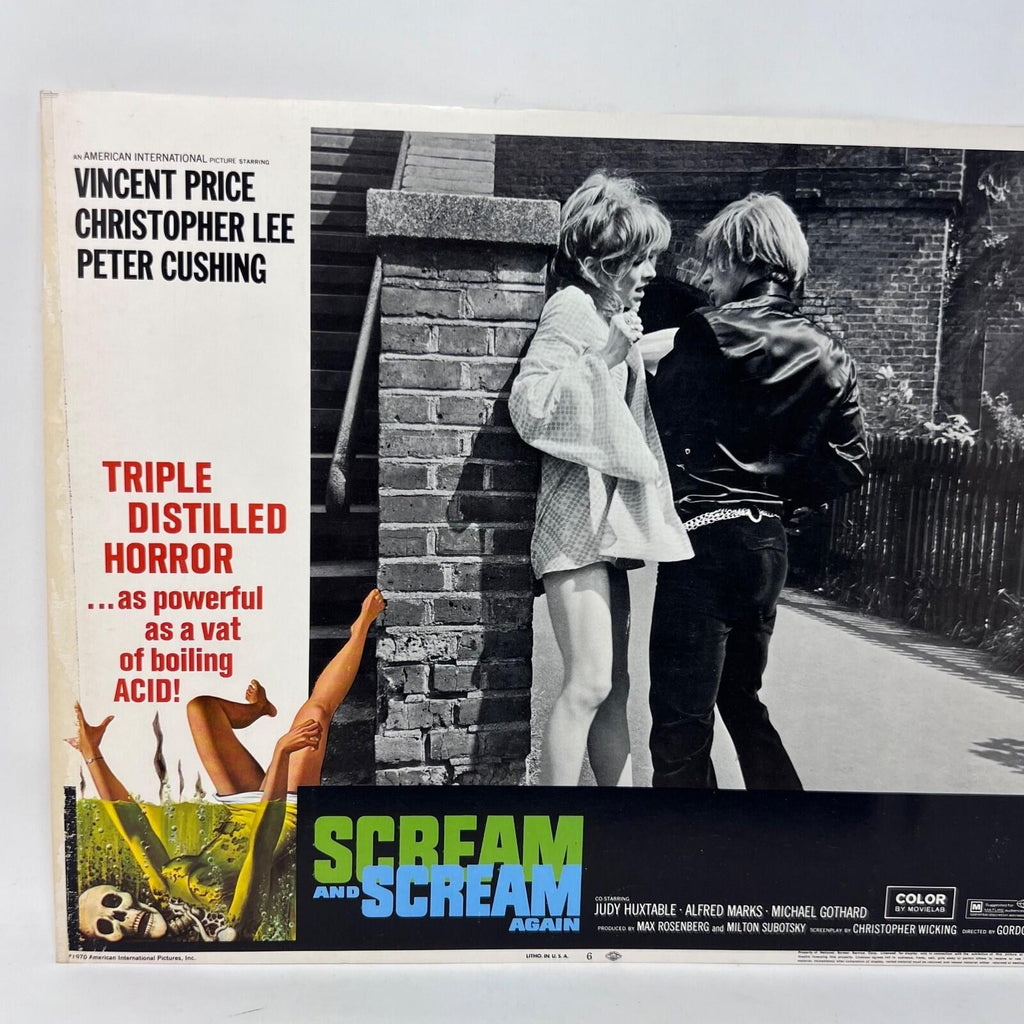 1970 Scream and Scream Again Original Movie Lobby Card 70/53 No.6