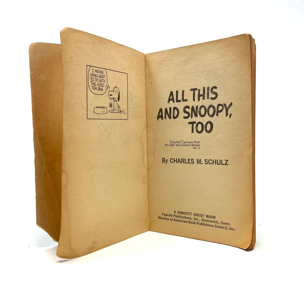 All This And Snoopy Too By Charles M. Schulz Book