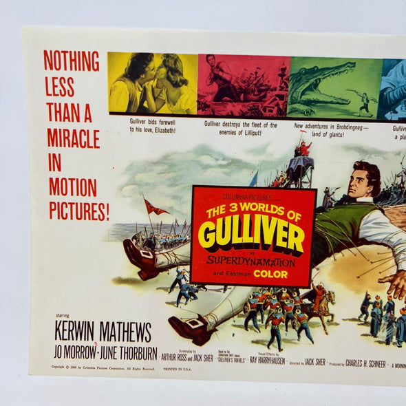 1960 The 3 Worlds Of Gulliver in Superdynamation Collectible Movie Lobby Card a