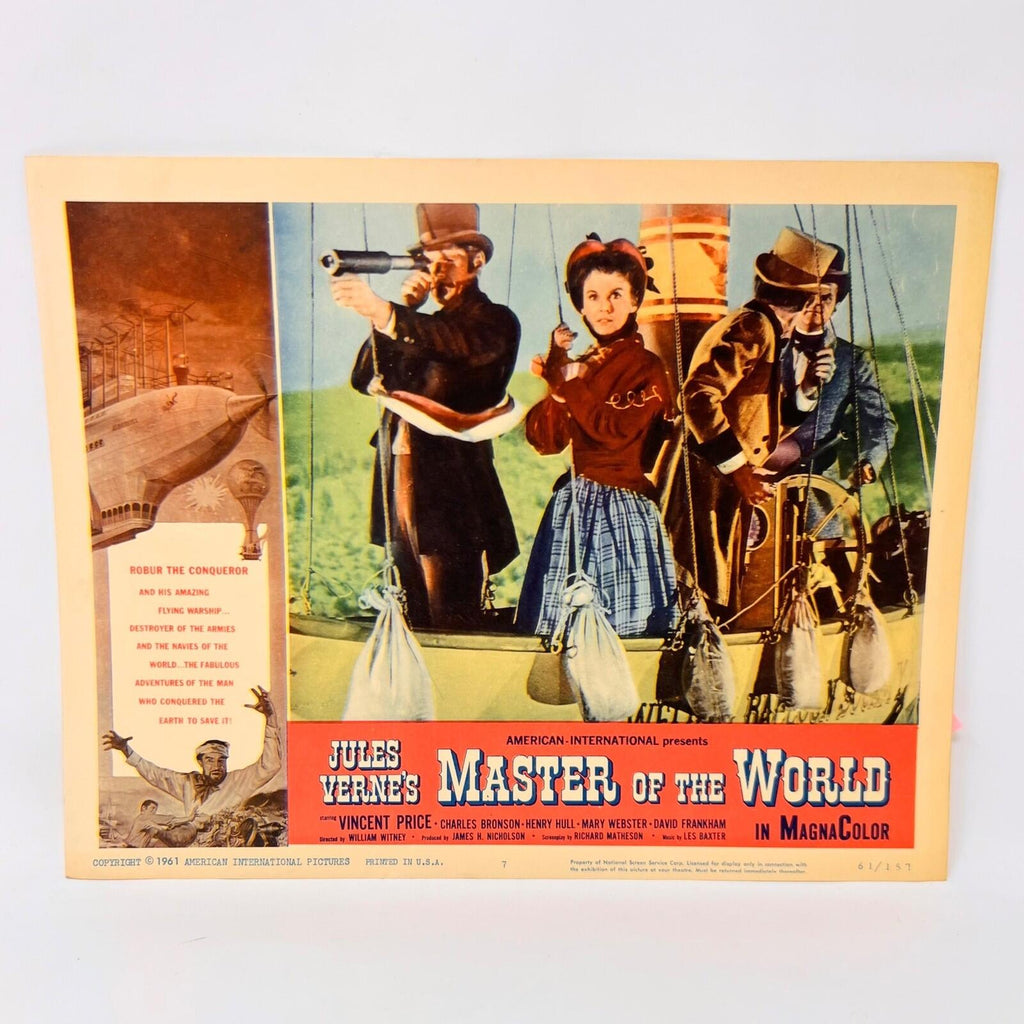 1961 Master Of The World Original Movie Lobby Card No.7 Jules Vernes Vince Price