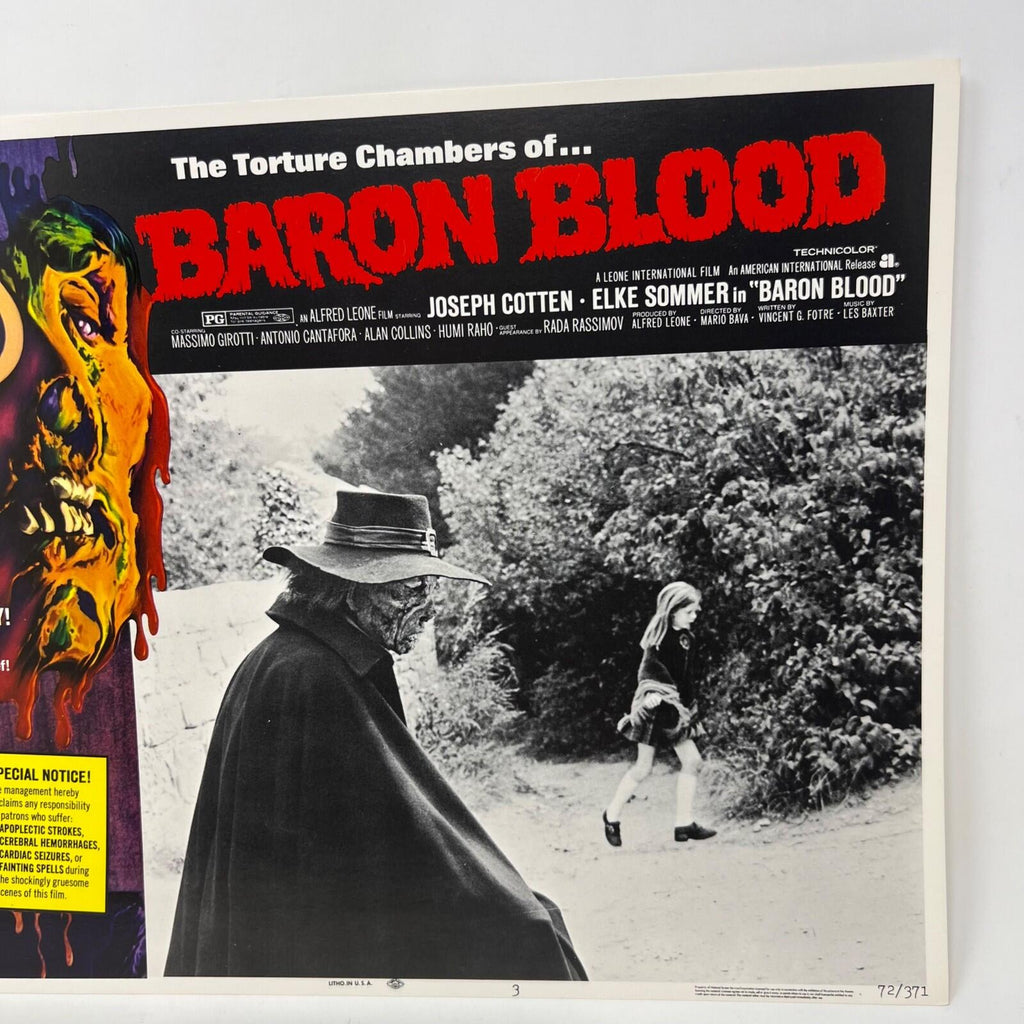 1972 The Torture Chambers Of Baron Blood Lobby Card Movie Poster No.3