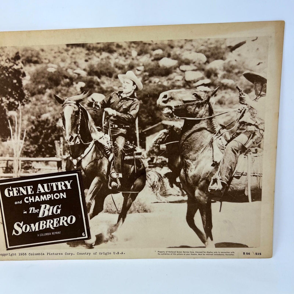 1956 Vintage The Big Sombrero Movie Lobby Card Gene Autry (e)