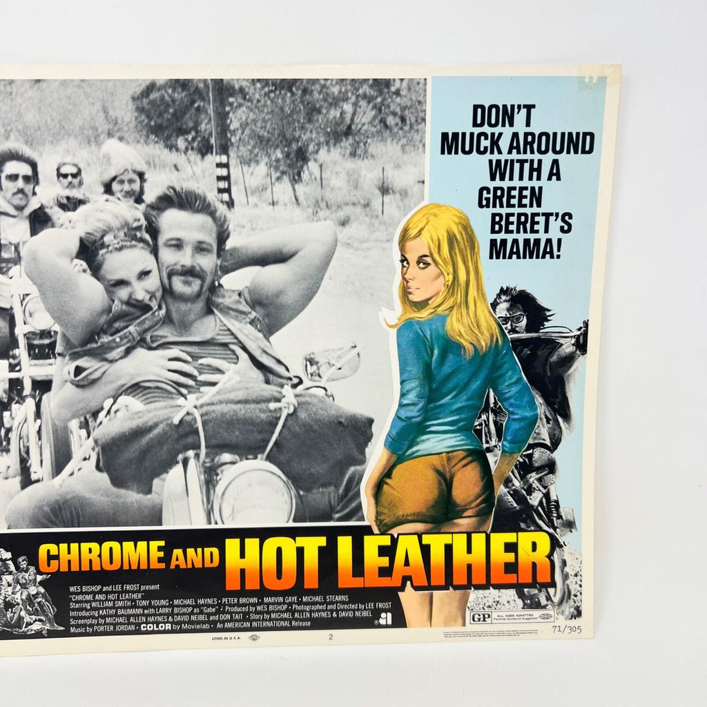 1971 Chrome And Hot Leather Movie Lobby Card No.2