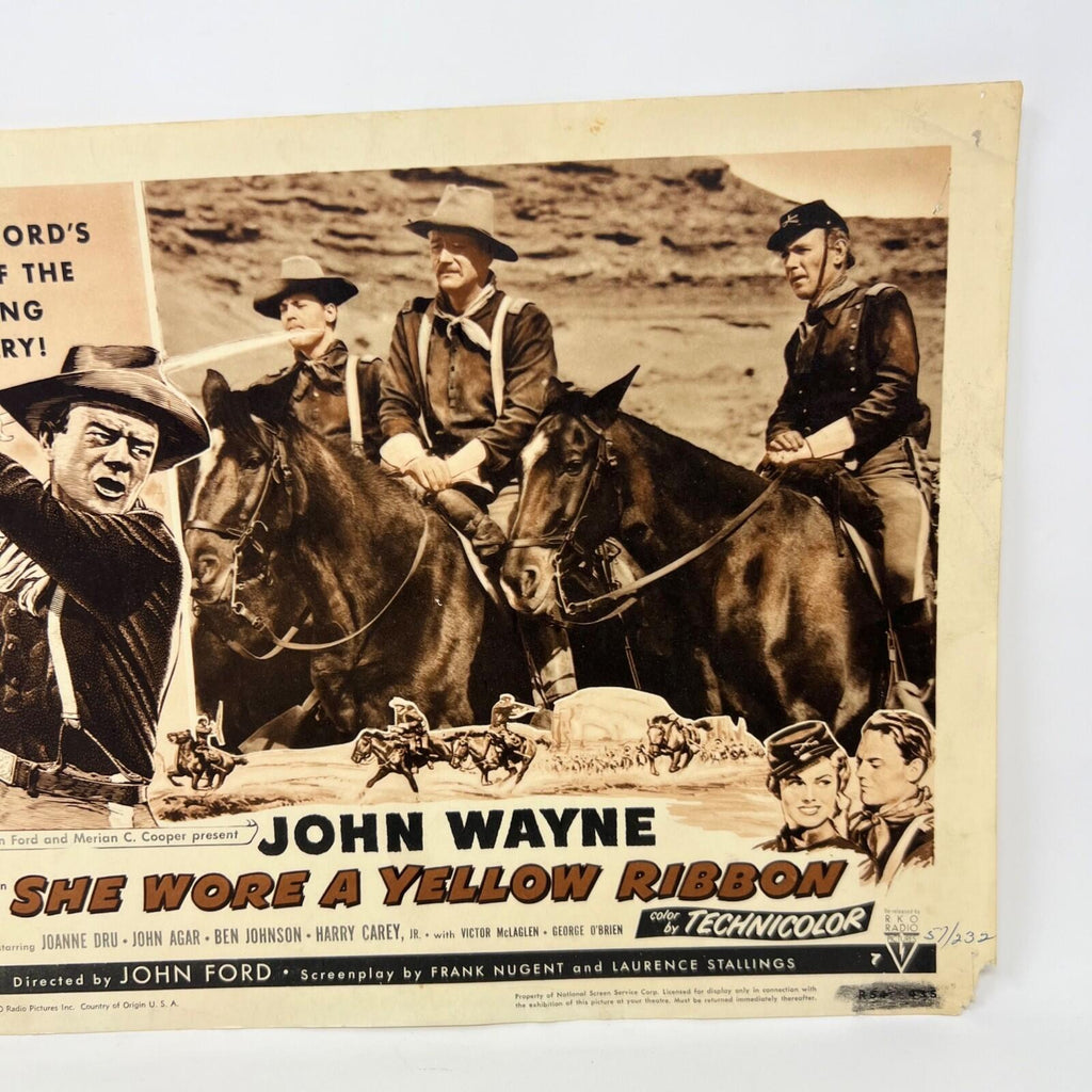1954 John Wayne She Wore a Yellow Ribbon Collectible Movie Lobby Card (b)