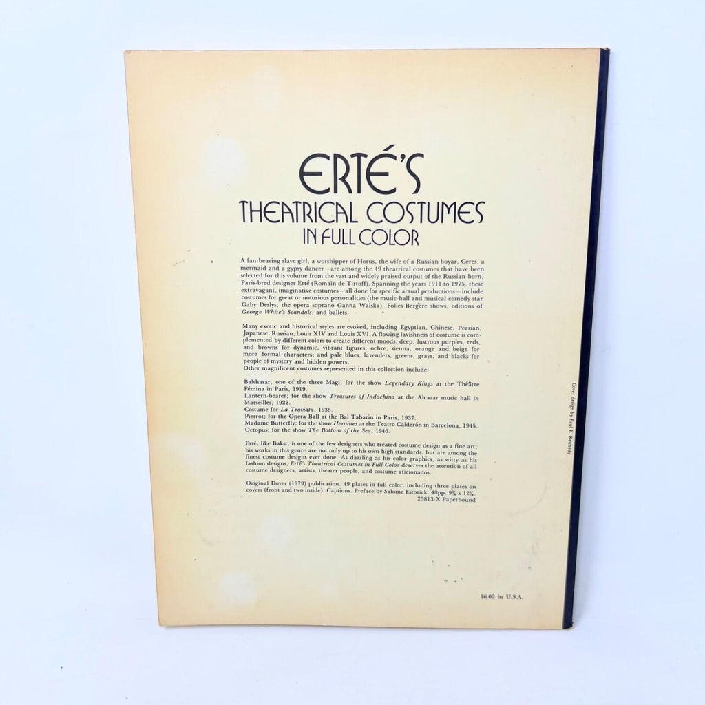 Erte’s Theatrical Costumes Book In Full Color 1979 Costume Design Art