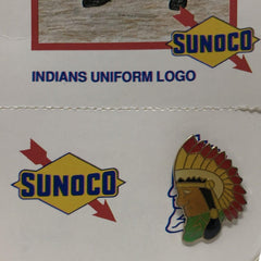 1930's Vintage Sunoco Cleveland Indians The Tribe Indians Logo Enamel Pin