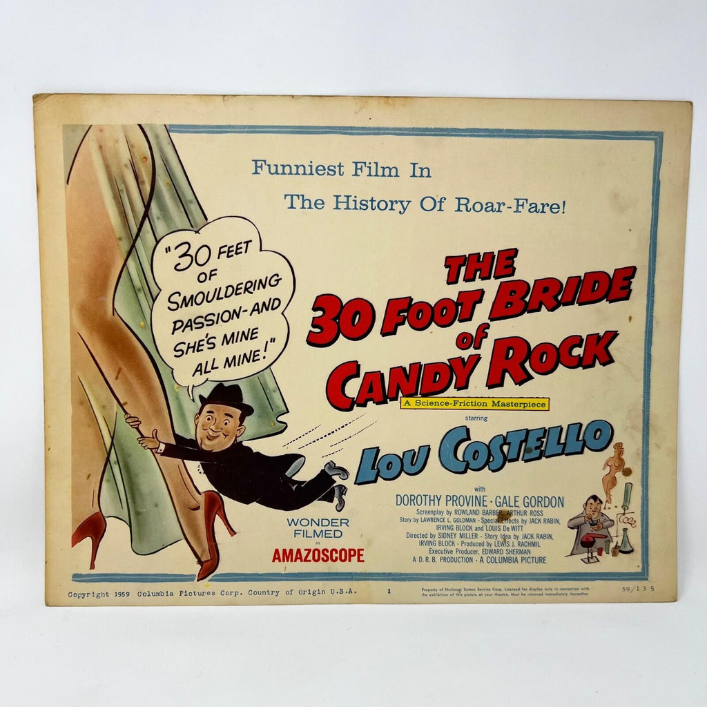 1959 The 30 Foot Bride Of Candy Rock Collectible movie Lobby Card No.1