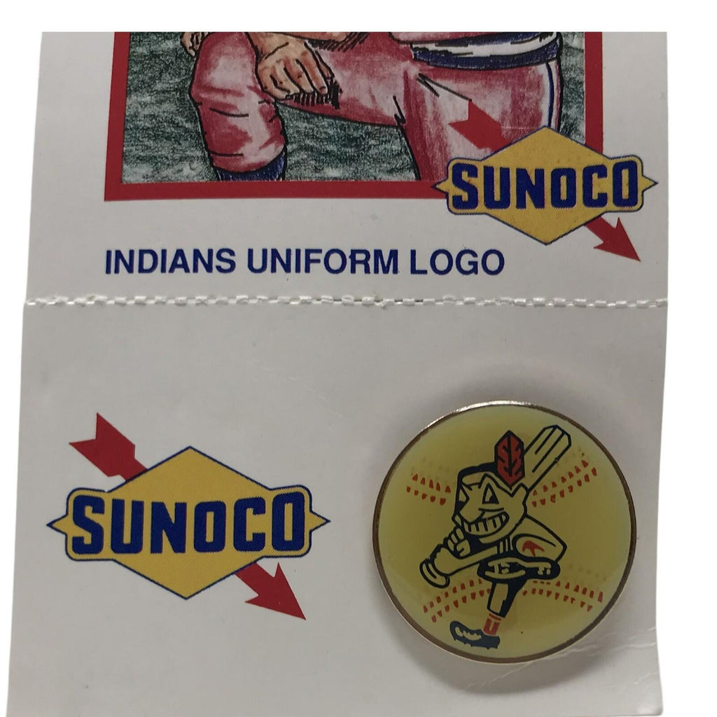 1970's Vintage Sunoco Cleveland Indians The Tribe Indians Logo Enamel Pin