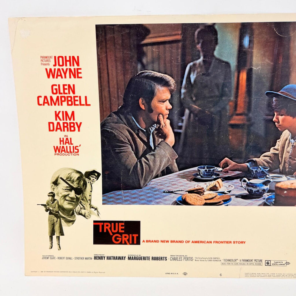 True Grit Vintage Movie Lobby Card No.6 John Way Glen Campbell Kim Darby