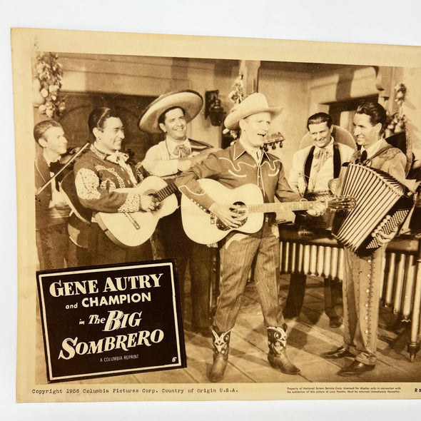 1956 Vintage The Big Sombrero Movie Lobby Card Gene Autry (d)