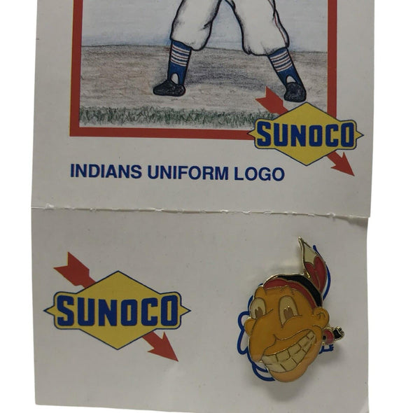 1940's Vintage Sunoco Cleveland Indians The Tribe Indians Logo Enamel Pin
