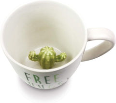 Enesco Our Name is Mud Free Hugs Cactus Figurine Coffee Mug, 16 oz, White