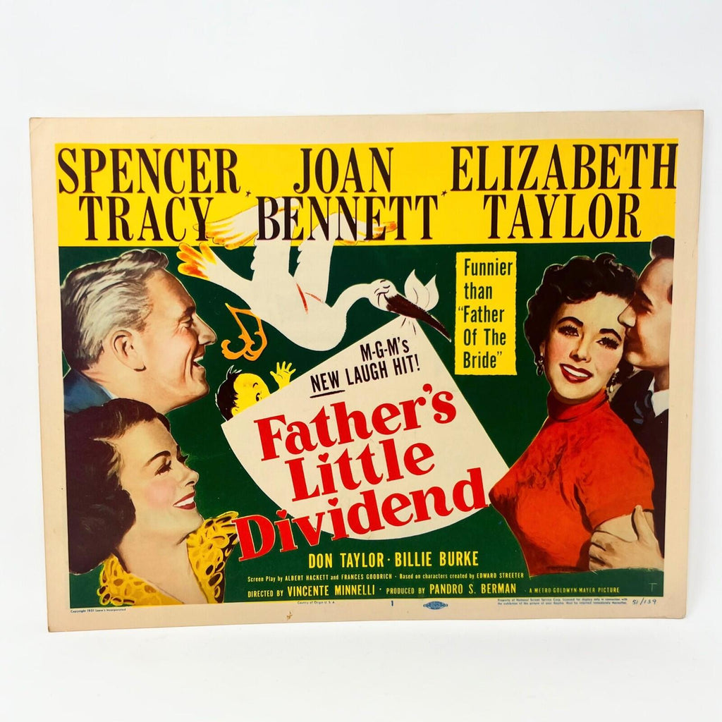 Father's Little Dividend Movie Lobby Card No.1 Spencer Tracy Elizabeth Taylor