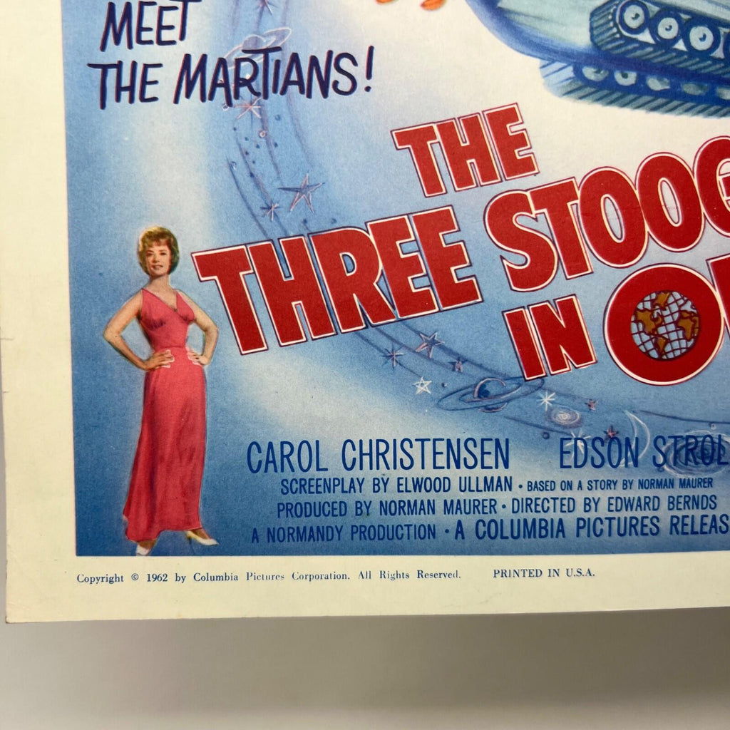 1962 The Three Stoogers In Orbit Collectible Movie Lobby Card (a)
