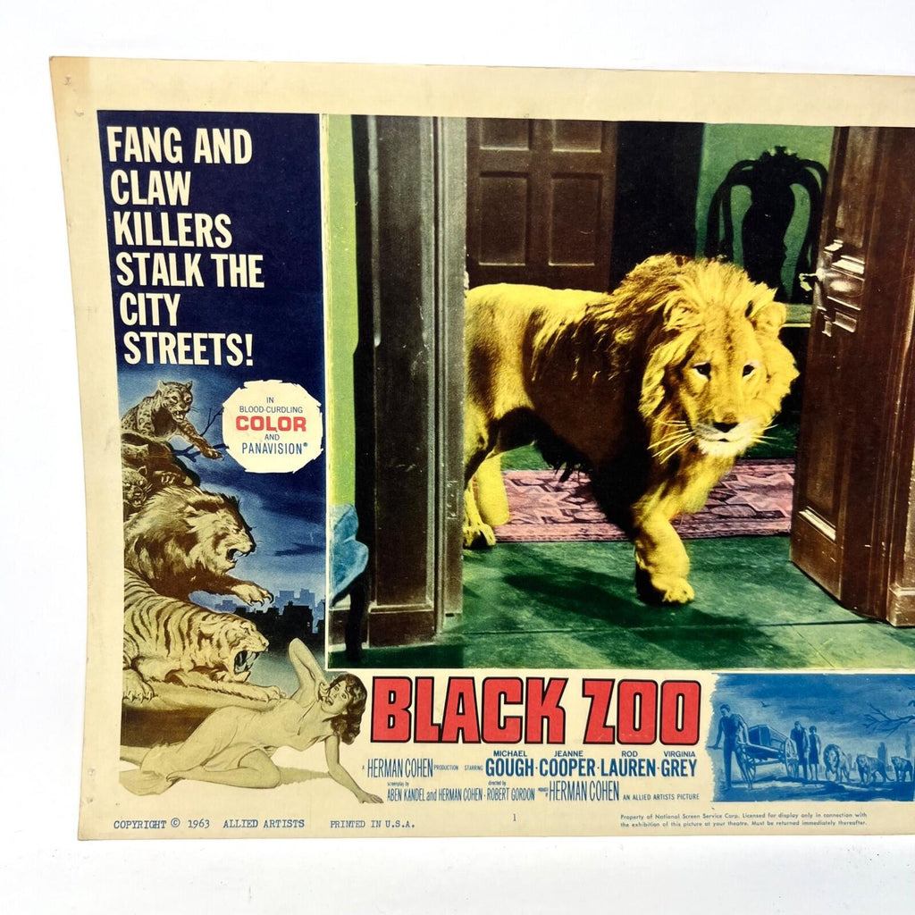1963 Black Zoo Vintage Movie Lobby Card No1