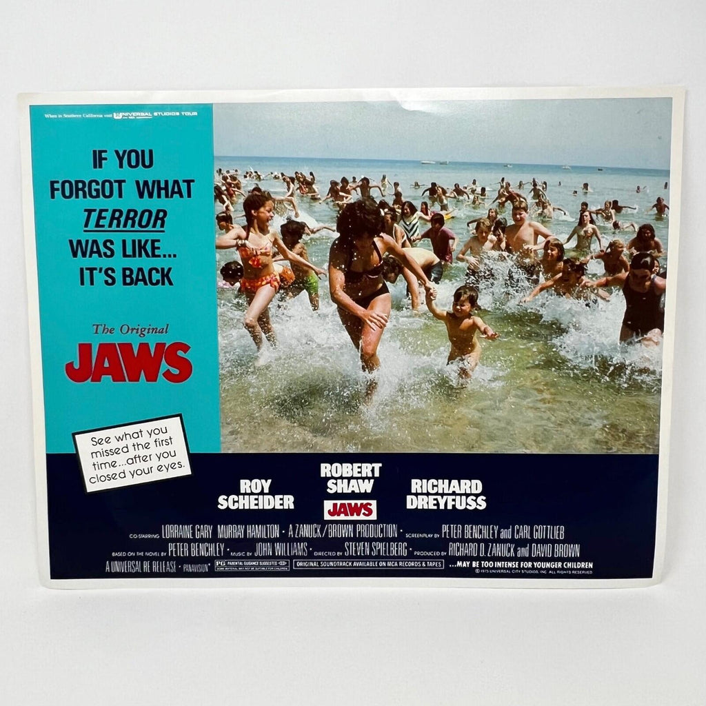 1975 Universal Studios Jaws Horror Film Original Movie Lobby Card set of 2