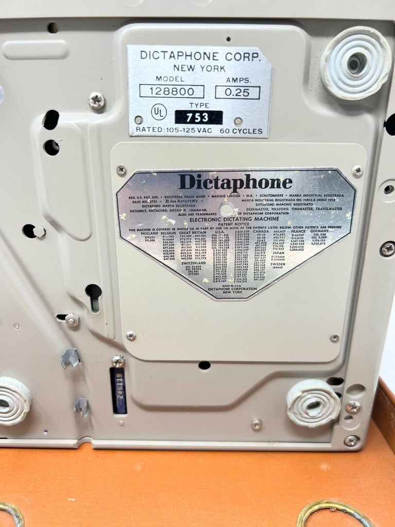 Vintage Dictaphone Time-Master Dictating Machine & Case, Model 128800