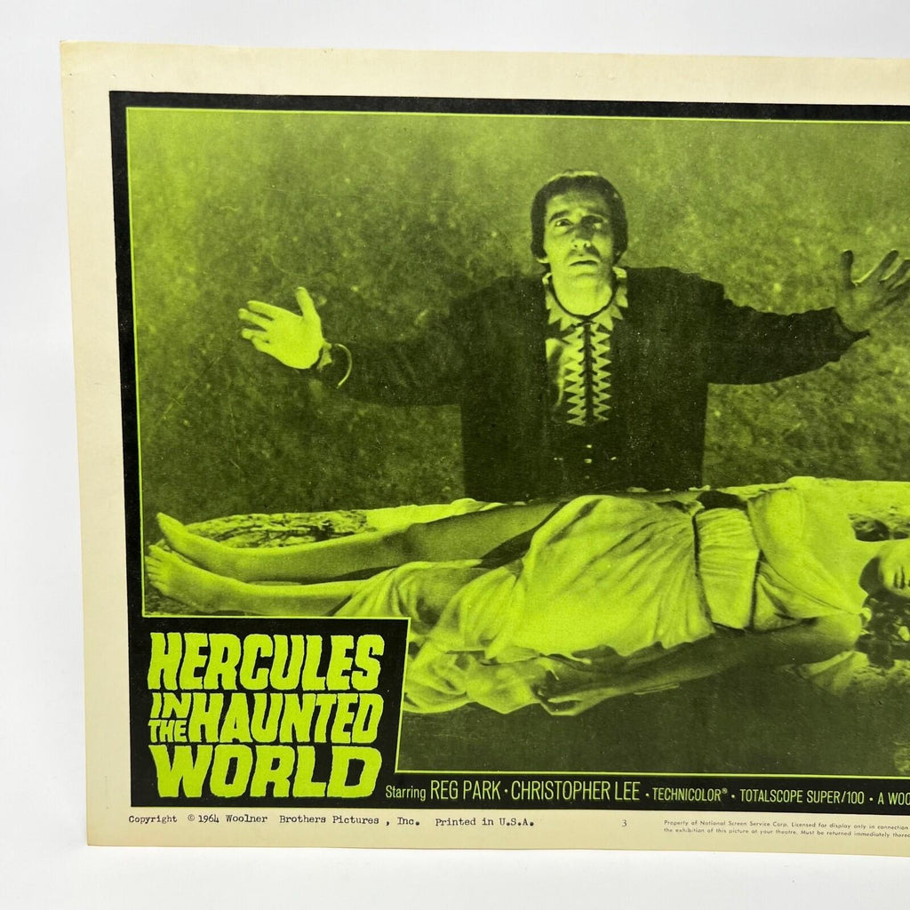 1964 Hercules in The Haunted Word Lobby Card Poster #3 Christopher Lee Reg Park
