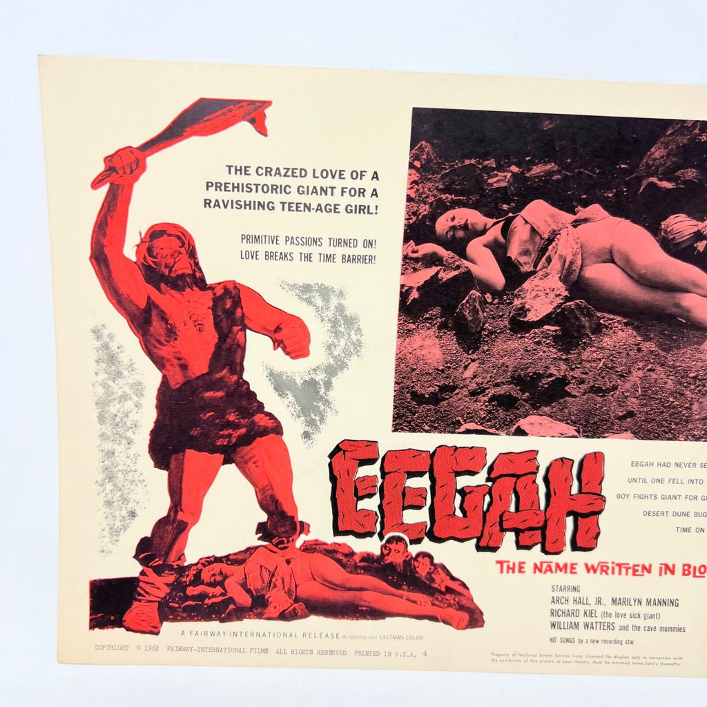 1962 Eegah the name written in blood Collectible movie Lobby Card No.4