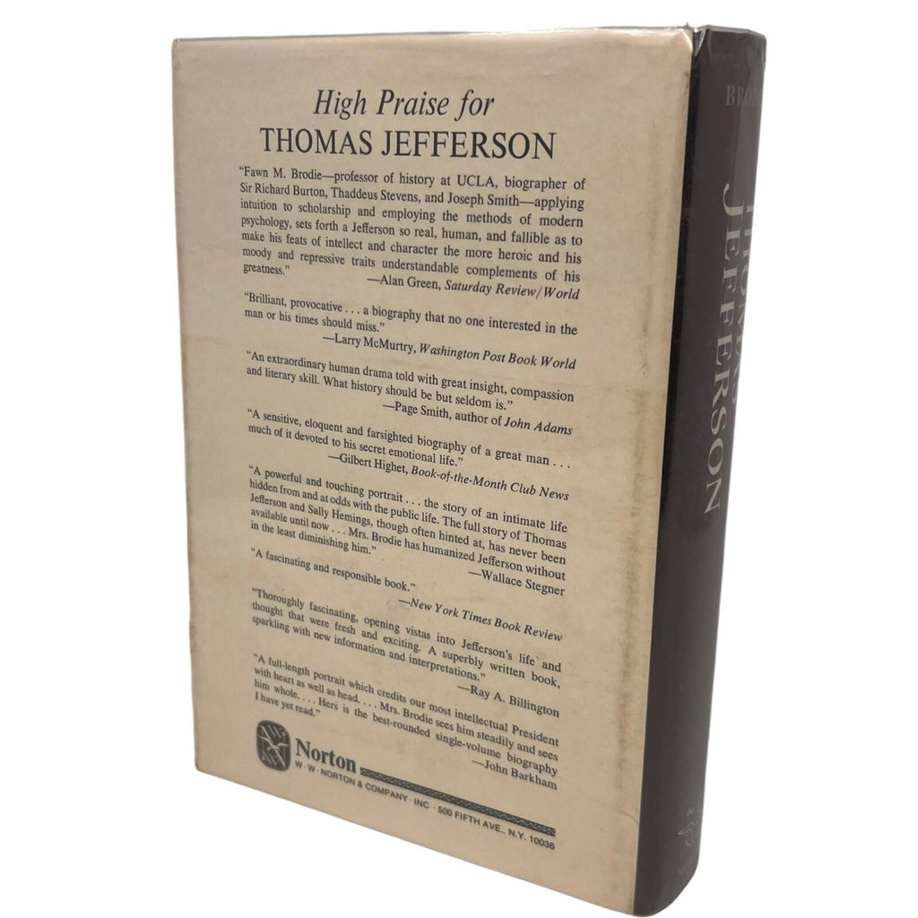 Thomas Jefferson An Intimate History Hardcover Book By Fawn M. Brodie