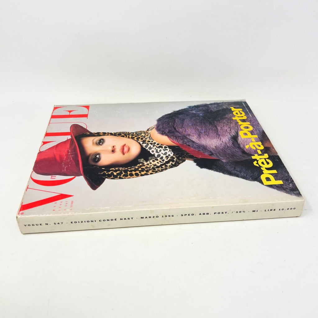 Vogue Italia March 1996 no 547 Original Vintage Fashion Magazine cover Kate Moss