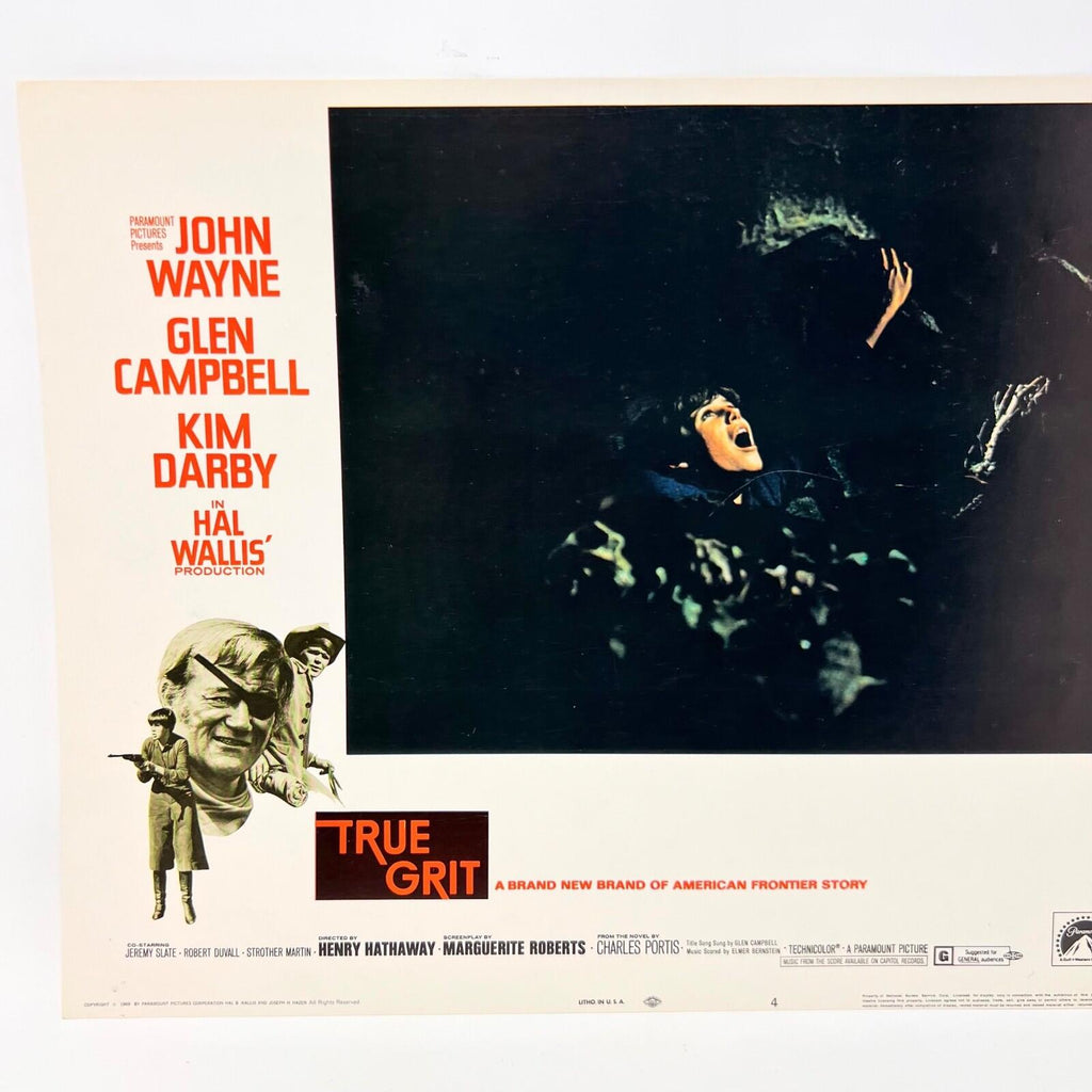 True Grit Vintage Movie Lobby Card No.4 John Way Glen Campbell Kim Darby