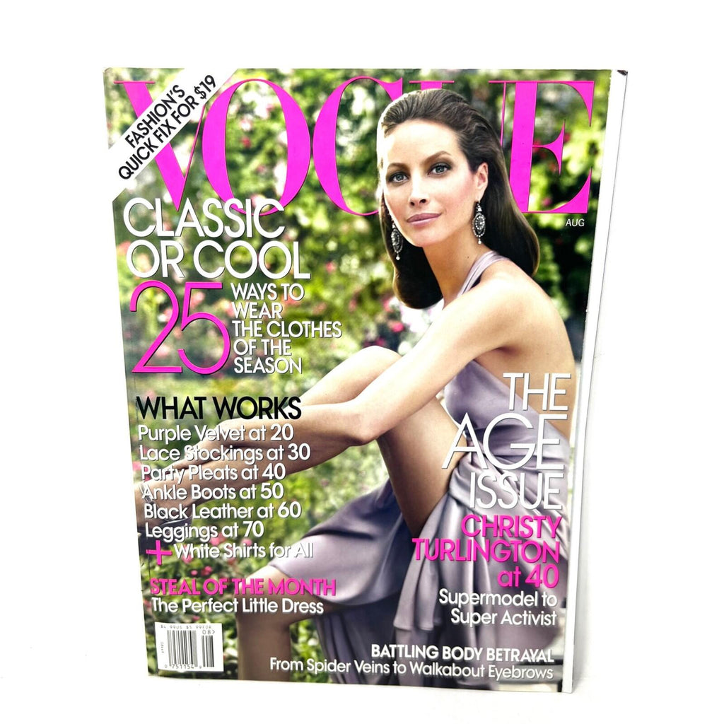 VOGUE Magazine August 2009 Christy Turlington Cover The Age Issue