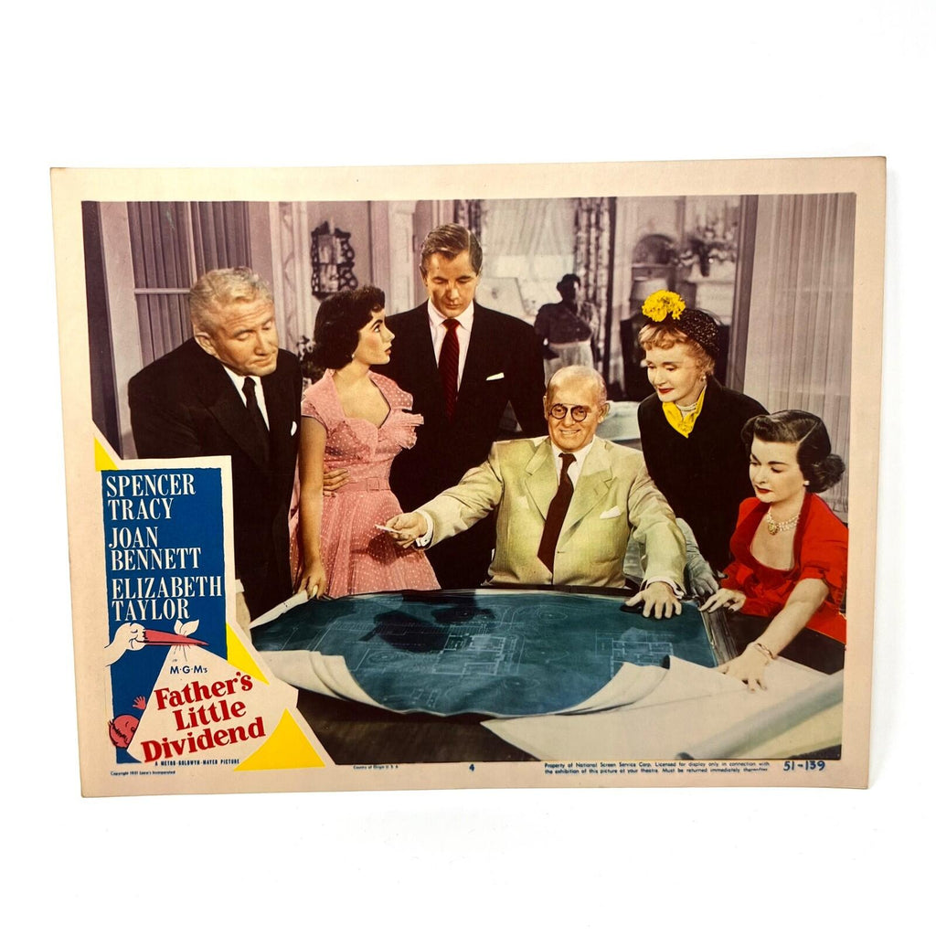 Father's Little Dividend Movie Lobby Card No.4 Spencer Tracy Elizabeth Taylor