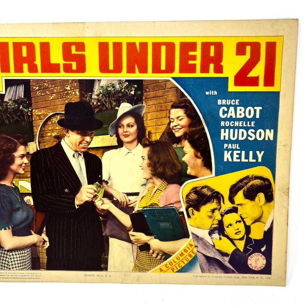 1940 Girls Under 21 Movie Lobby Card Bruce Cabot Rochelle Hudson Paul Kelly (f)