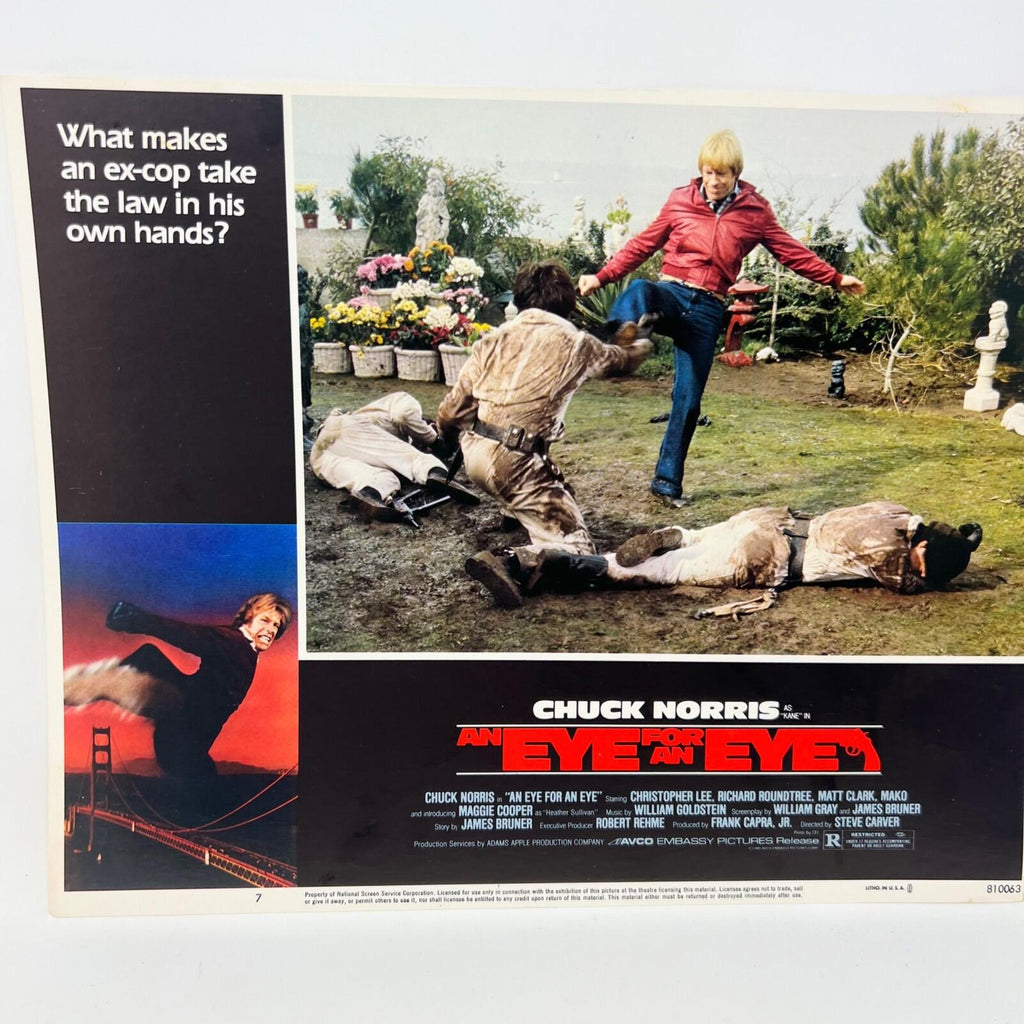 1981 Chuck Norris An Eye For An Eye Collectible  Movie Lobby Card No.7