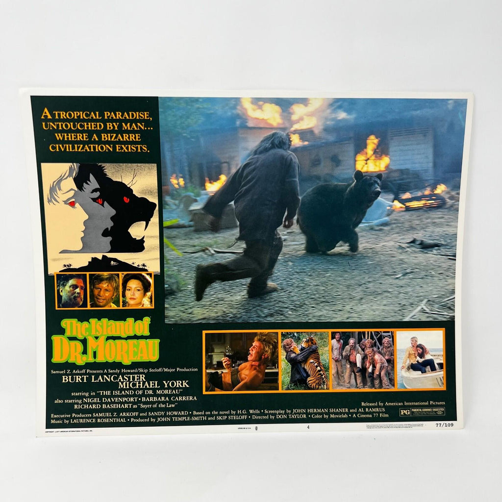 1977 The island of Dr. Moreau Horror Scifi Collectible movie Lobby Card set of 8
