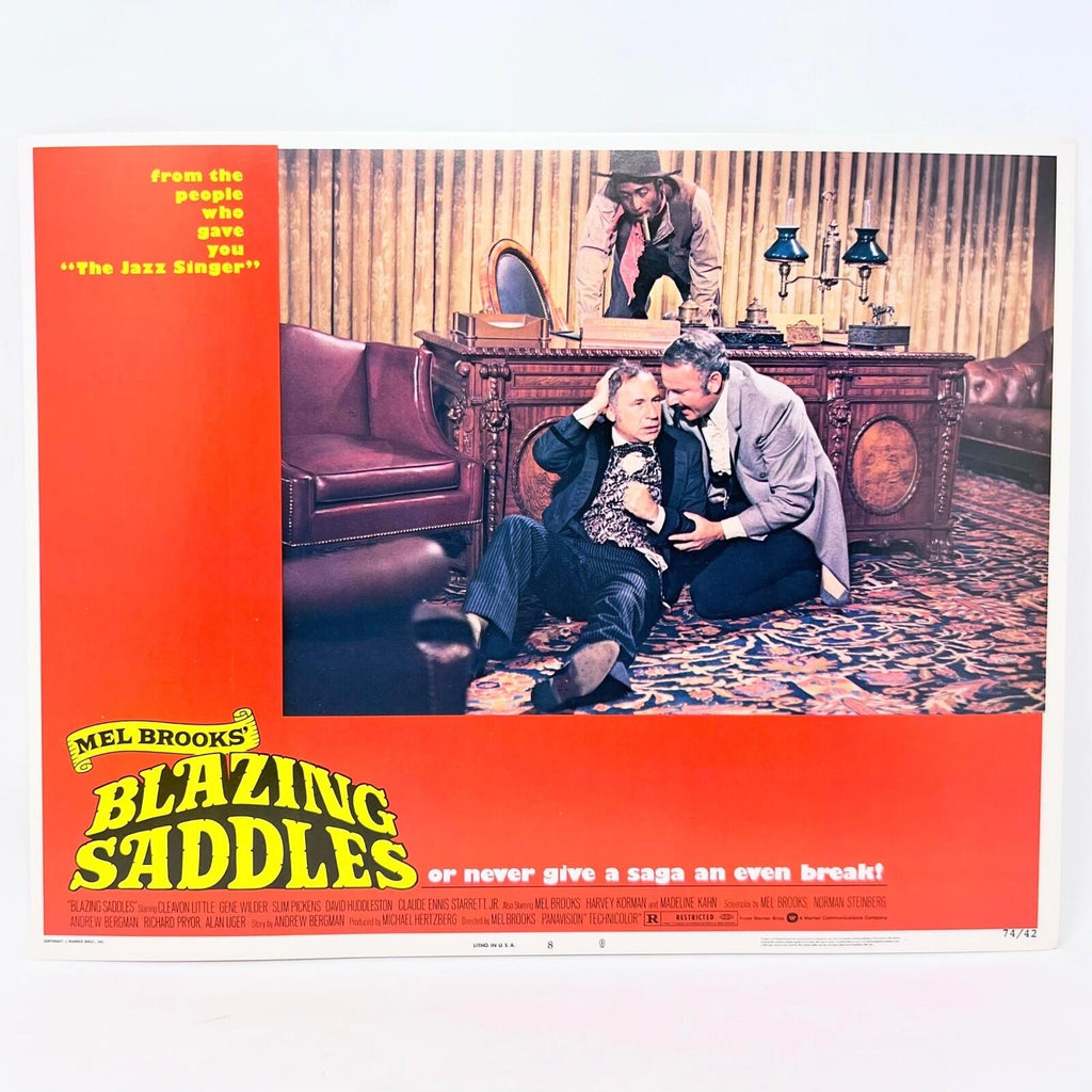 1974 Blazing Saddles Original Movie Lobby Card 74/42 No.8 Mel Brooks