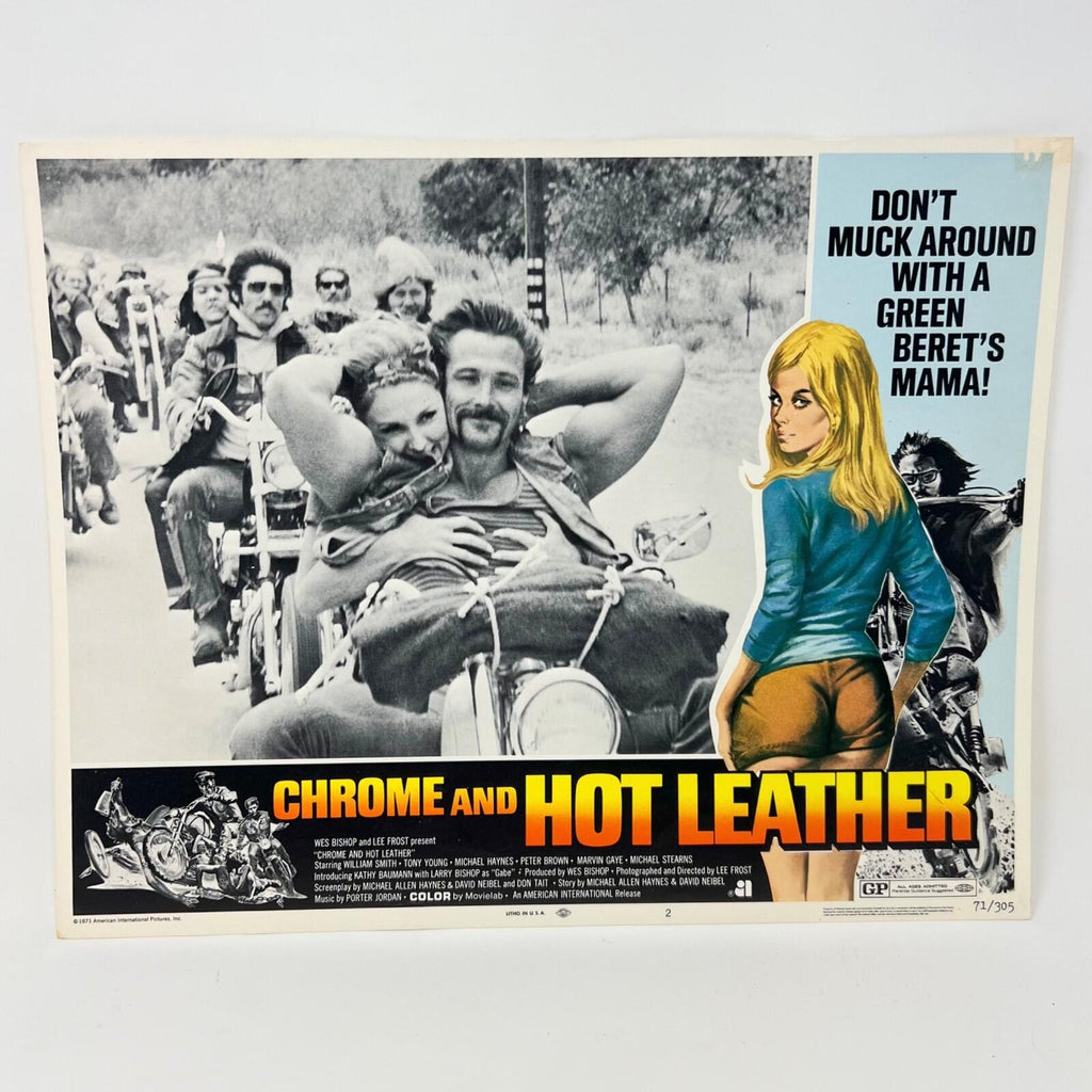1971 Chrome And Hot Leather Movie Lobby Card No.2