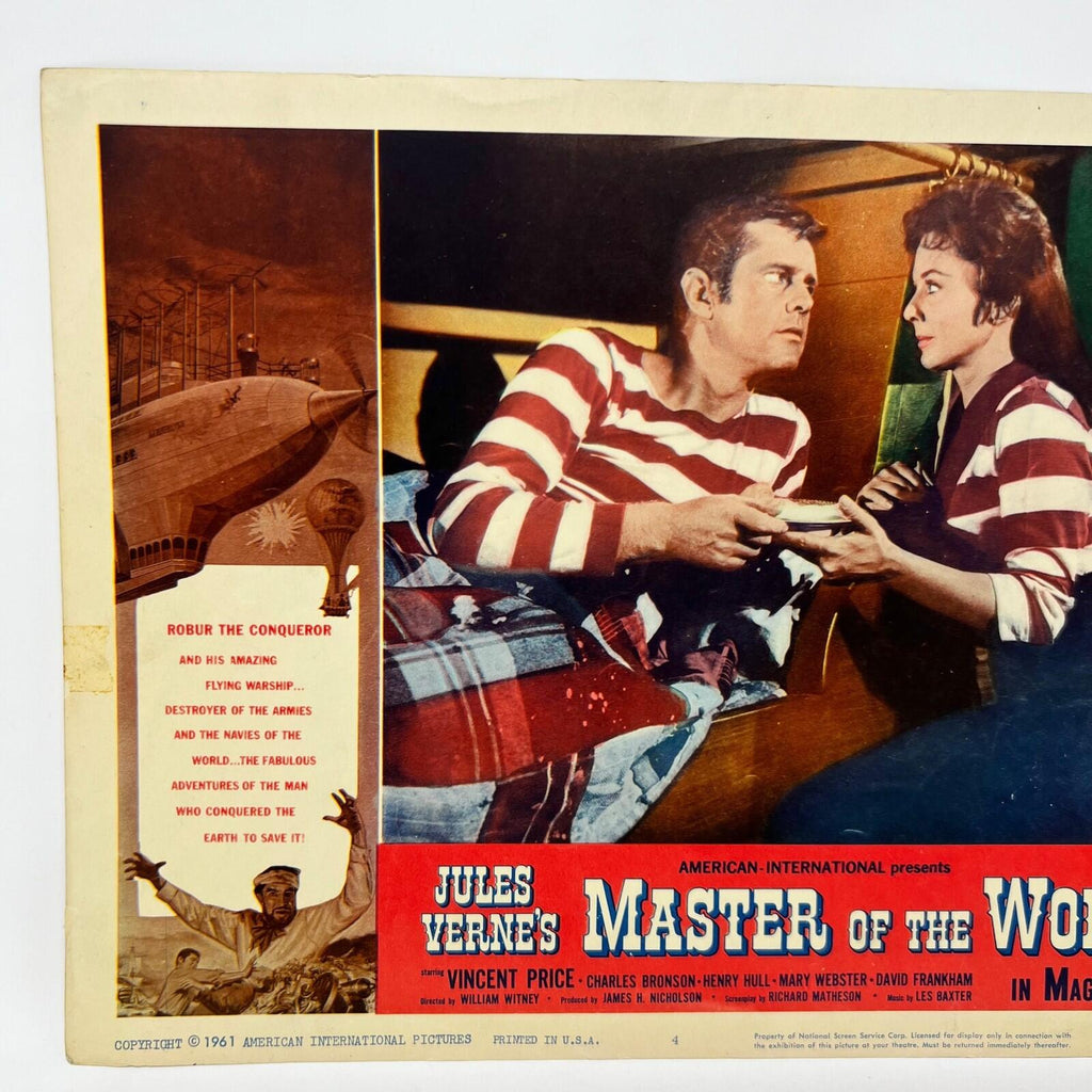 1961 Master Of The World Original Movie Lobby Card No.2 Jules Vernes Vince Price