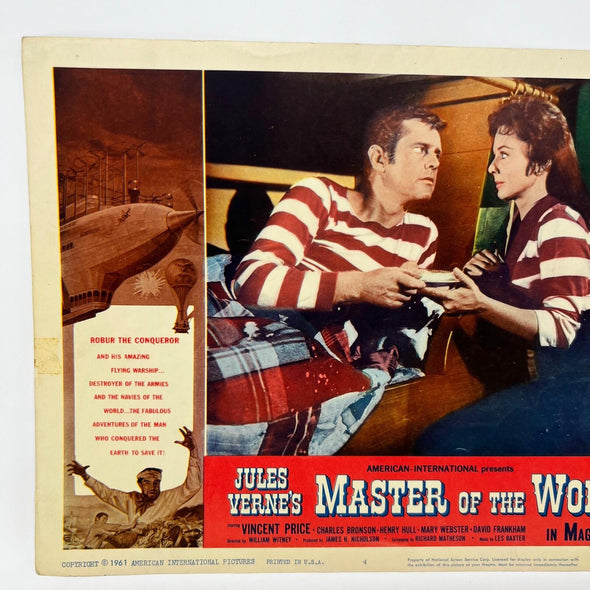 1961 Master Of The World Original Movie Lobby Card No.2 Jules Vernes Vince Price