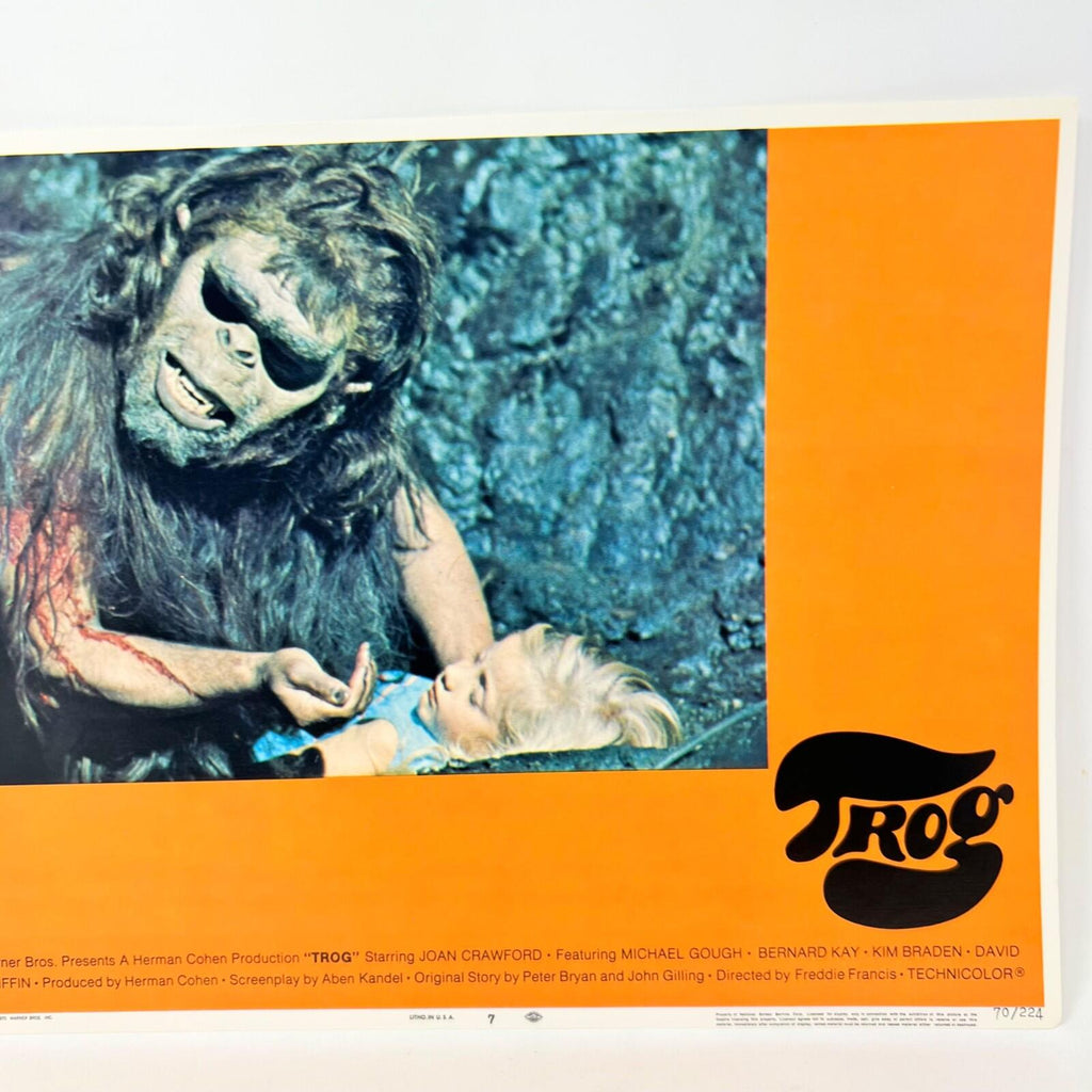 1970 Trog Collectible Movie Lobby Card No.7 Warner Bros. a Herman Hohen