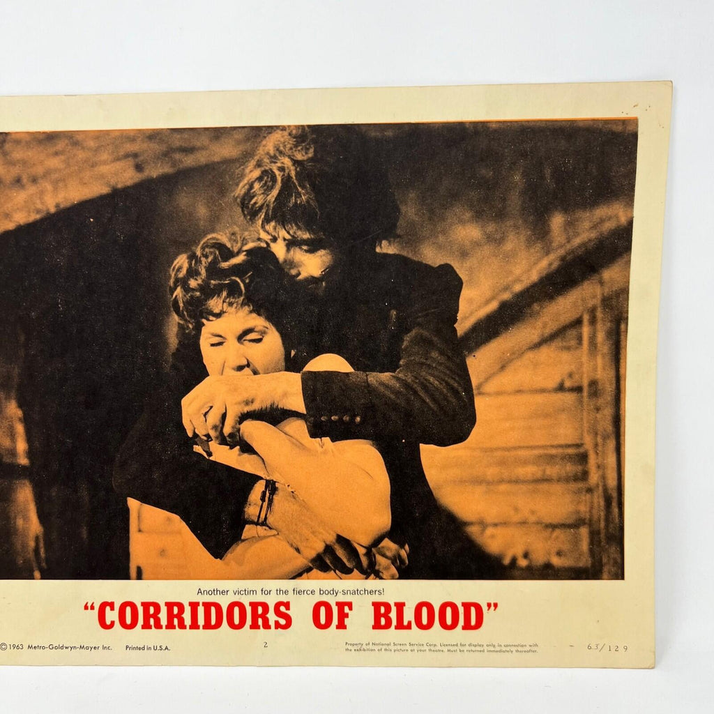 1963 Corridors Of Blood Orginal Movie Lobby Card No.2