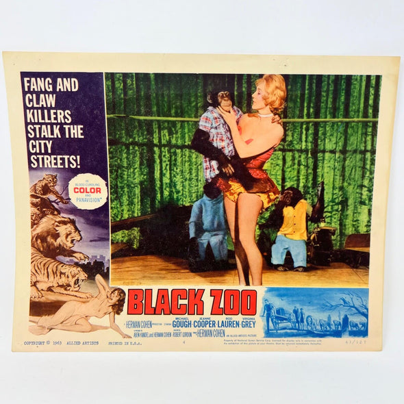 1963 Black Zoo Vintage Movie Lobby Card No.4