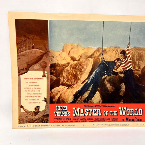 1961 Master Of The World Original Movie Lobby Card No.3 Jules Vernes Vince Price