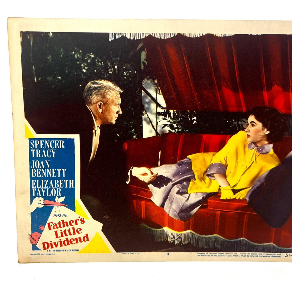 Father's Little Dividend Movie Lobby Card No.3 Spencer Tracy Elizabeth Taylor