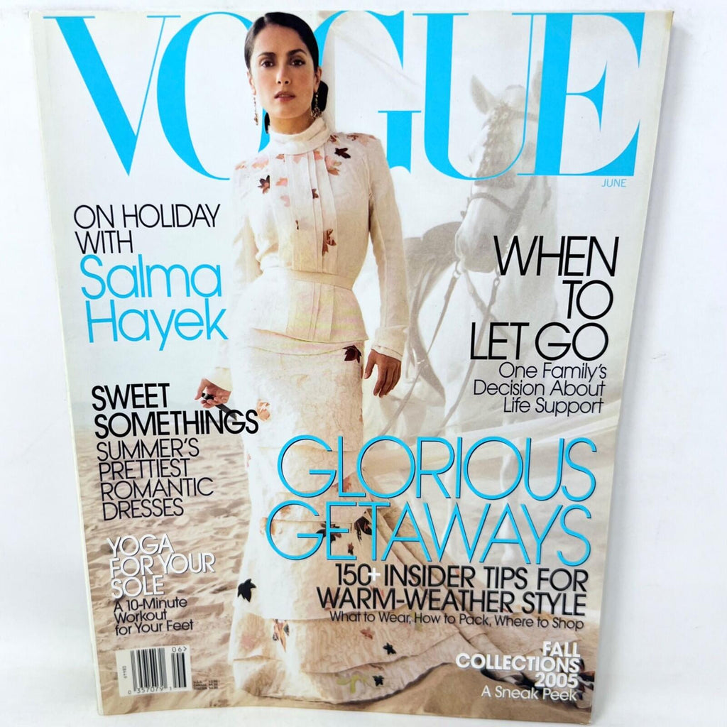 Vogue Magazine June 2005 Glorious Getaways Salma Hayek Cover