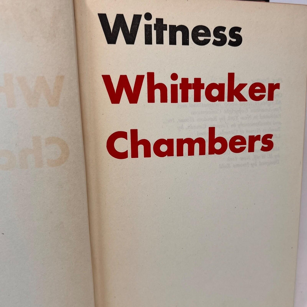 1952 Witness Whittaker Chanbers First Printing Hard Coverbook