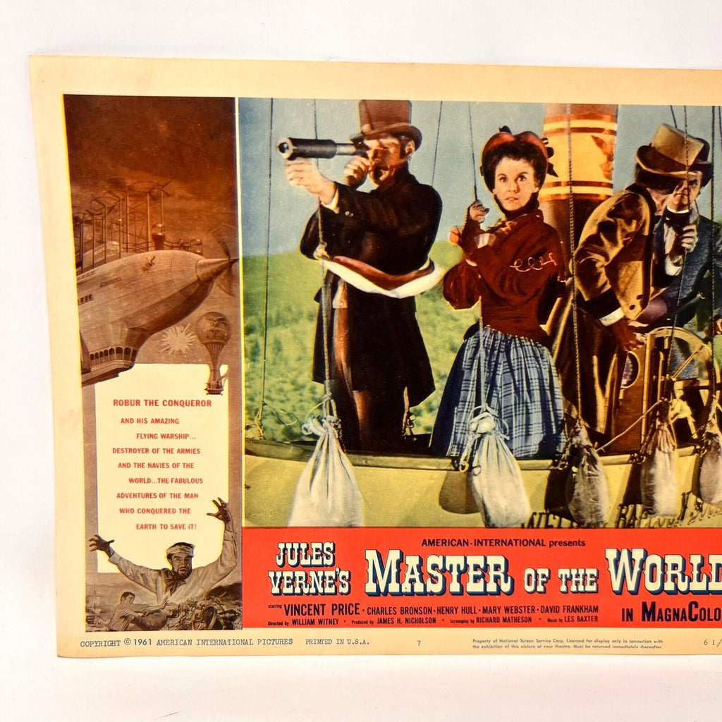 1961 Master Of The World Original Movie Lobby Card No.7 Jules Vernes Vince Price