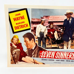 1954 Seven Sinners John Wayne Marlene Dietrich Collectible Movie Lobby Card (c)